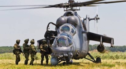 Вертолеты Ми-35 ВКС России уничтожили замаскированные командные пункты противника
